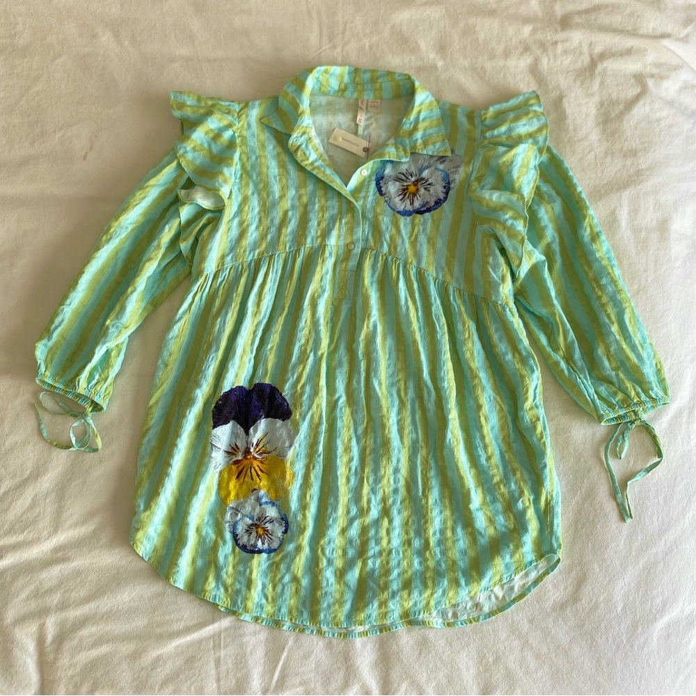 Anthropologie LyreBird x Nay Bellamy Long-Sleeve Popover Mini Dress